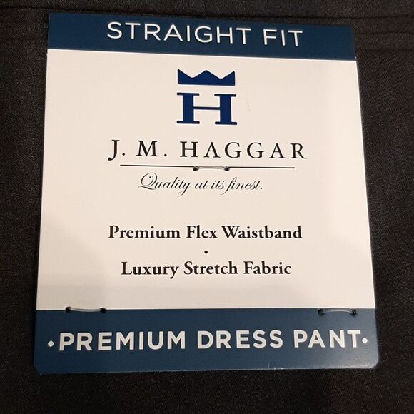 Haggar Straight Fit Charcoal Dress Pants NWT - Picture 2 of 11